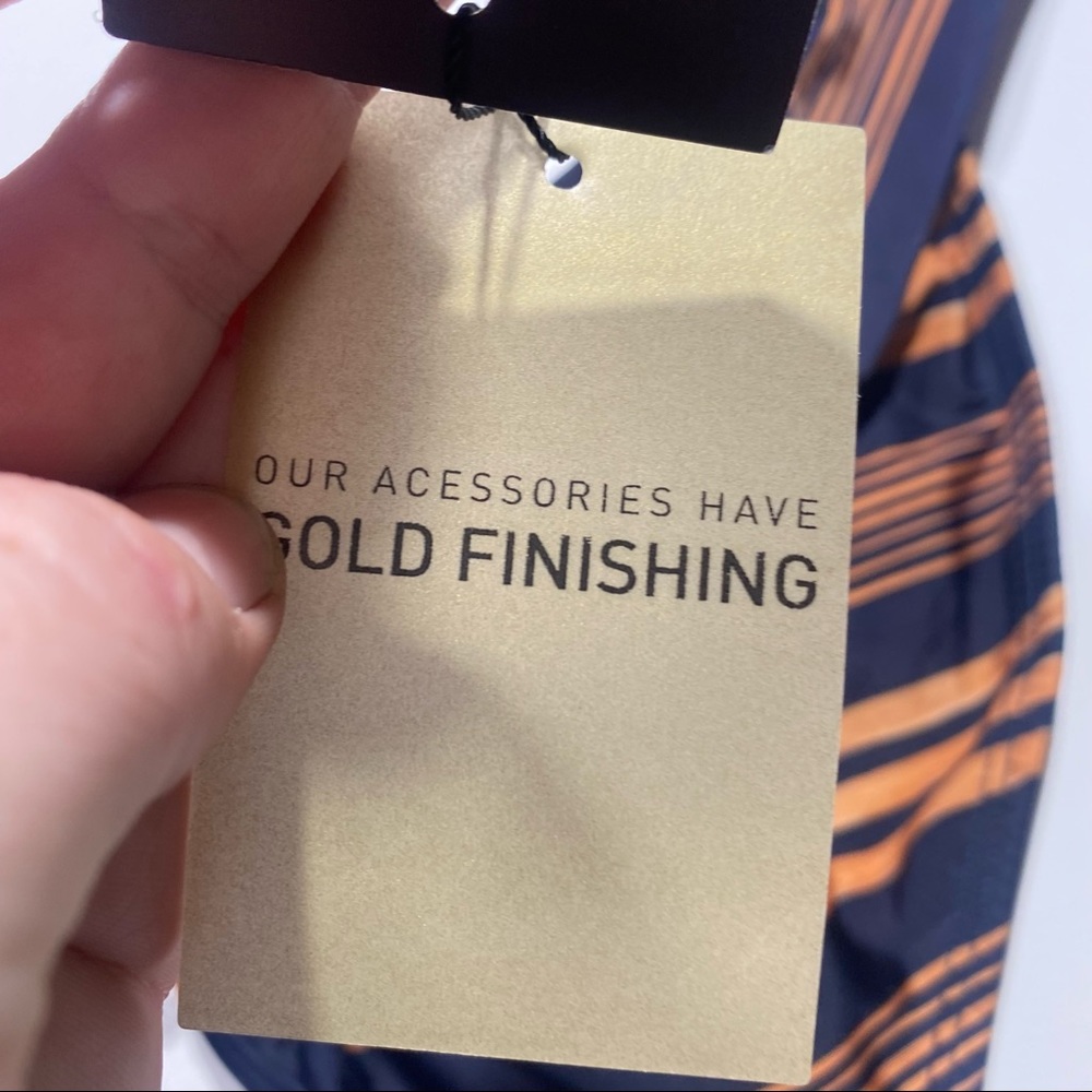 Vix Paula Hermanny Isabela Bia Gold & Blue Striped Bikini Brief Bottoms NWT XL - Picture 10 of 16